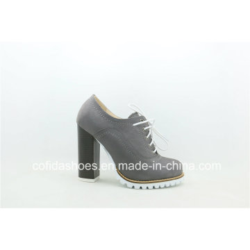 17ss Fashion Lace-up High Square Heel Lady Shoes